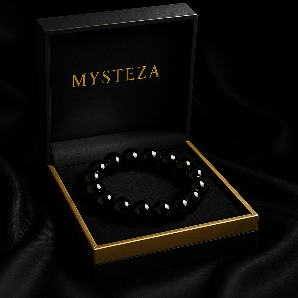 Inferno Shield – Black Obsidian Bracelet