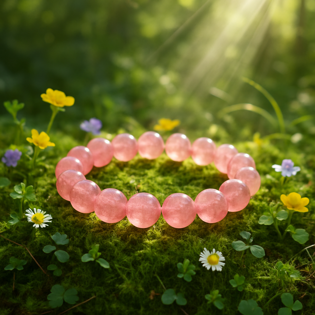 Love SHIELD – Strawberry Quartz Bracelet